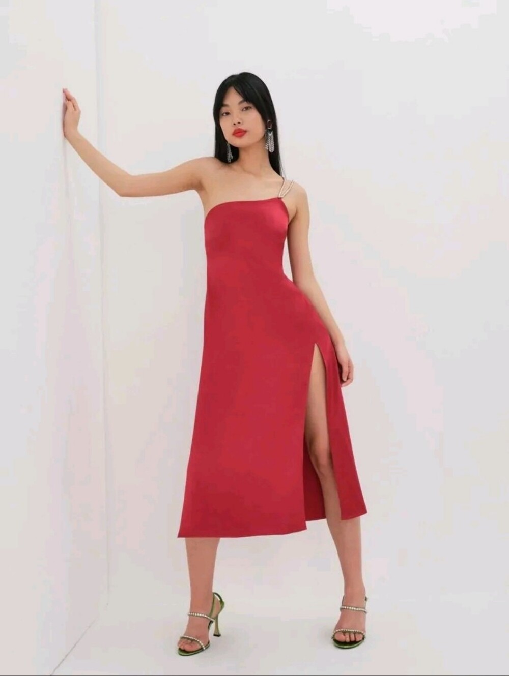 New for love and lemons elora midi Dress Red Size Large